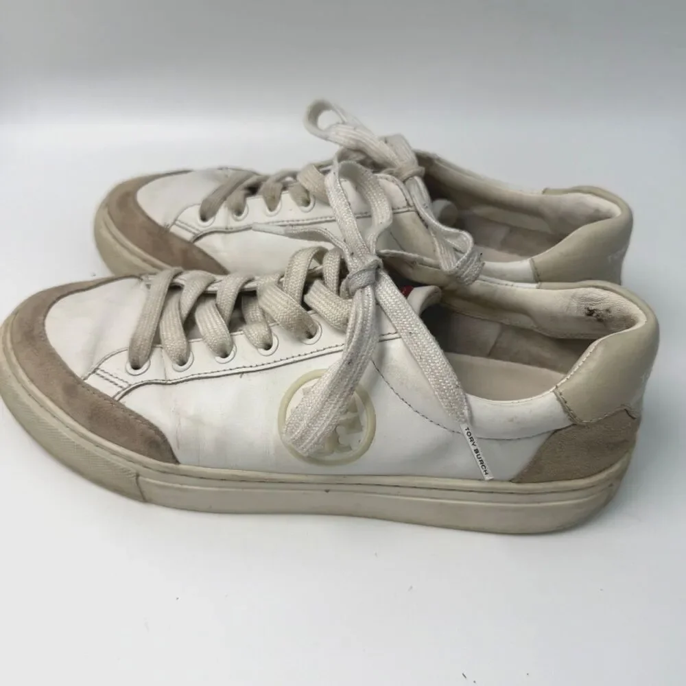 Tory‎ Burch Women's 7 Color Block Signature Logo Leather Sneaker Shoes